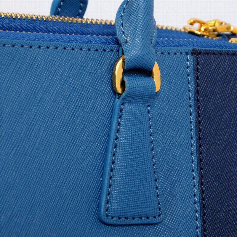 2014 Prada saffiano calfskin 33cm tote BN2274 light blue&dark blue